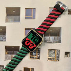 3-color Twist Band for Apple Watch 49mm / 45mm / 44mm / 42mm - Red Green Black