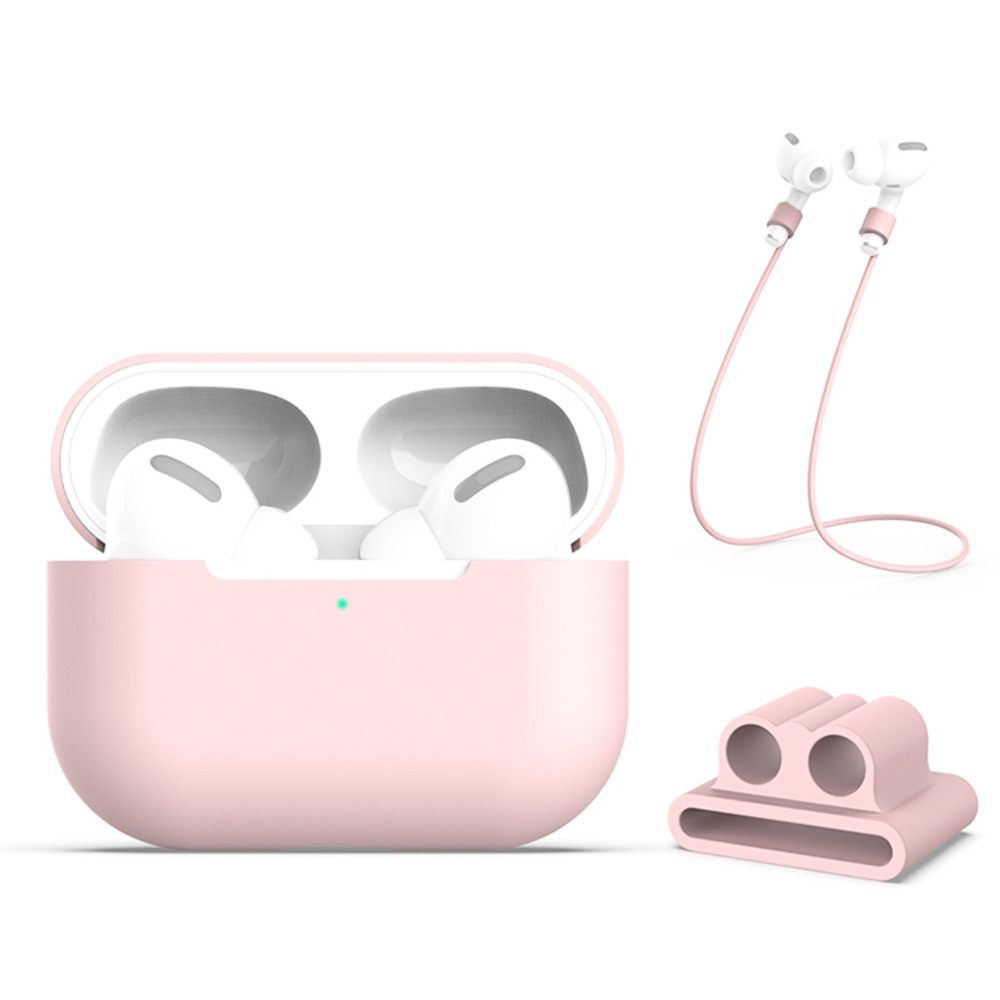 AirPods Pro 3 in 1 Silicone Earphone Protective Case - Pink