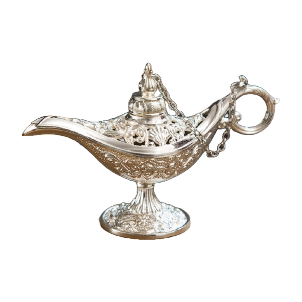 Aladdin Magic Lamp Metal Crafts Wish Lamp Home Decoration - Silver