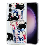 Samsung Galaxy S24 Case Shockproof Cat Pattern TPU - Black