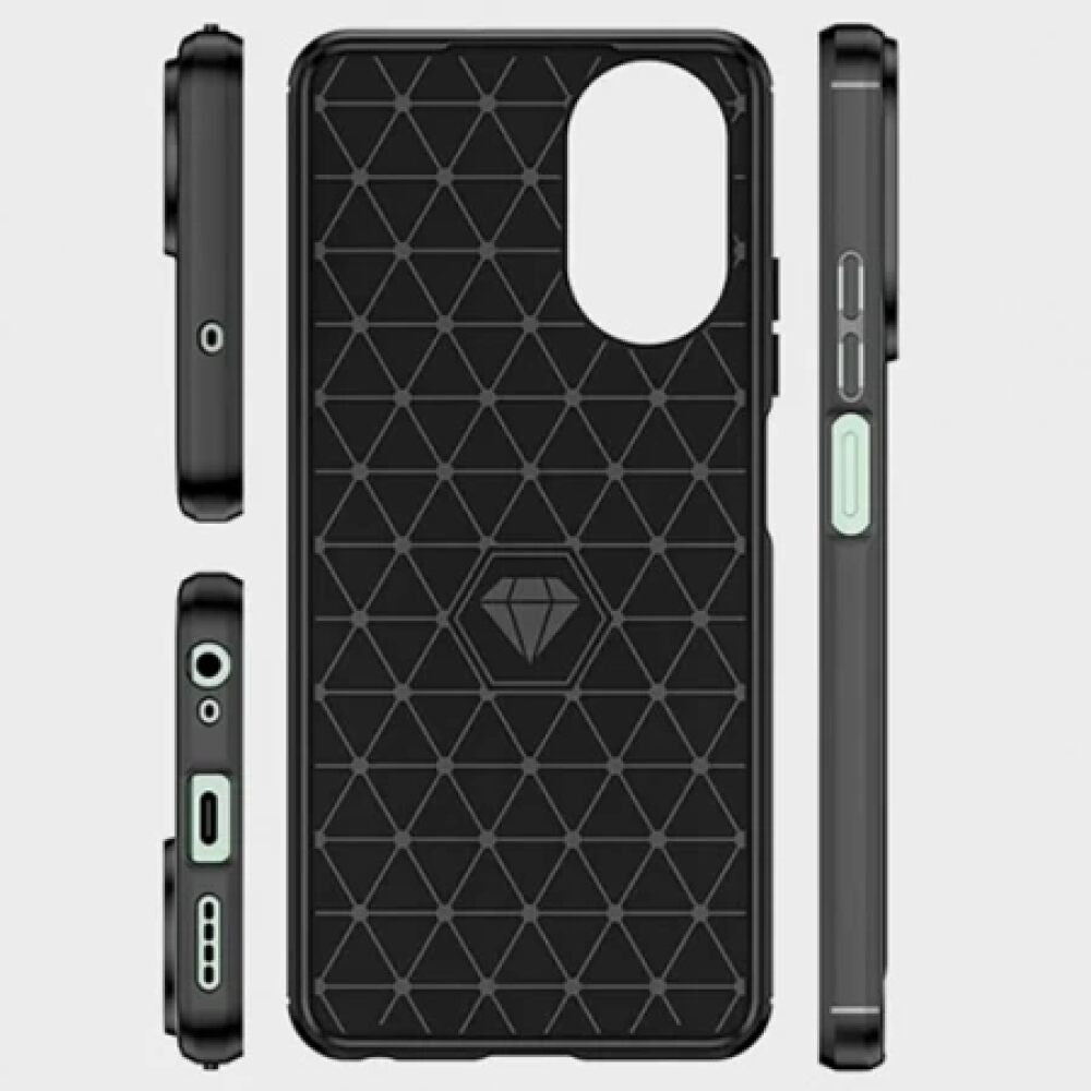 OPPO Reno8 T 5G Case Brushed Carbon Fiber TPU - Black