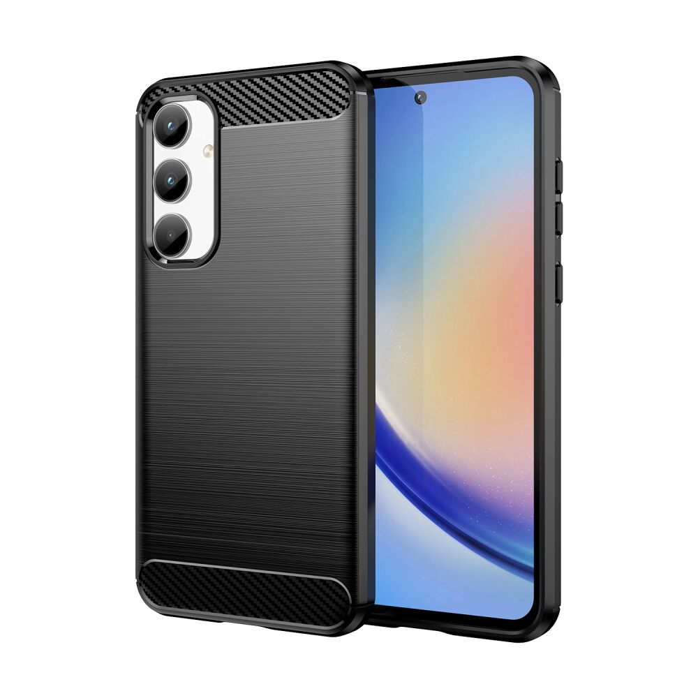 Samsung Galaxy A35 Case Protective Brushed Texture TPU - Black