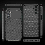 Samsung Galaxy A15 Case Carbon Fiber Texture TPU - Black