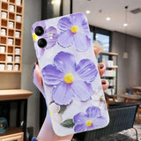 Samsung Galaxy A05 Case Shockproof Flowers Pattern - Purple