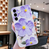 Samsung Galaxy A55 Case Flowers Pattern TPU - Purple