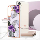 Samsung Galaxy S24 Plus 5G Case Electroplating IMD - Purple Flower