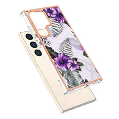 Samsung Galaxy S24 Ultra 5G Case Electroplating IMD - Purple Flower