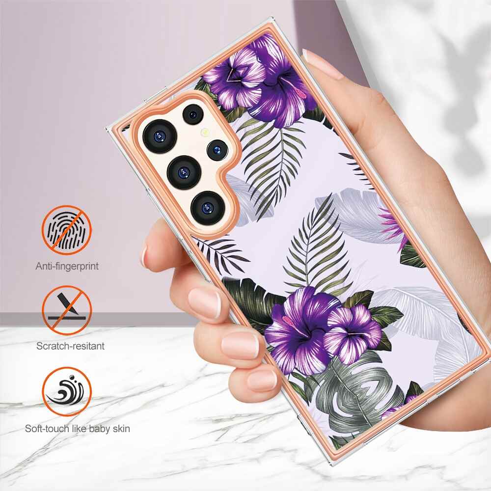 Samsung Galaxy S24 Ultra 5G Case Electroplating IMD - Purple Flower