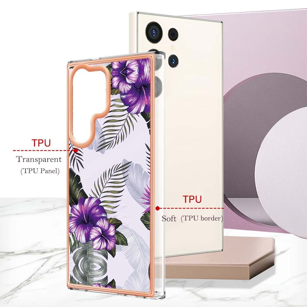 Samsung Galaxy S24 Ultra 5G Case Electroplating IMD - Purple Flower