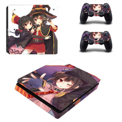 Fashion Sticker Icon Protective Film for PS4 Slim Megumin Design