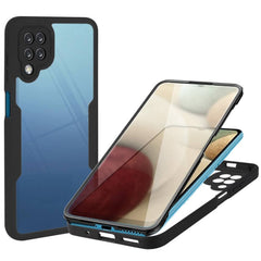 Samsung Galaxy A12 Case Full Cover Acrylic and TPU - Black