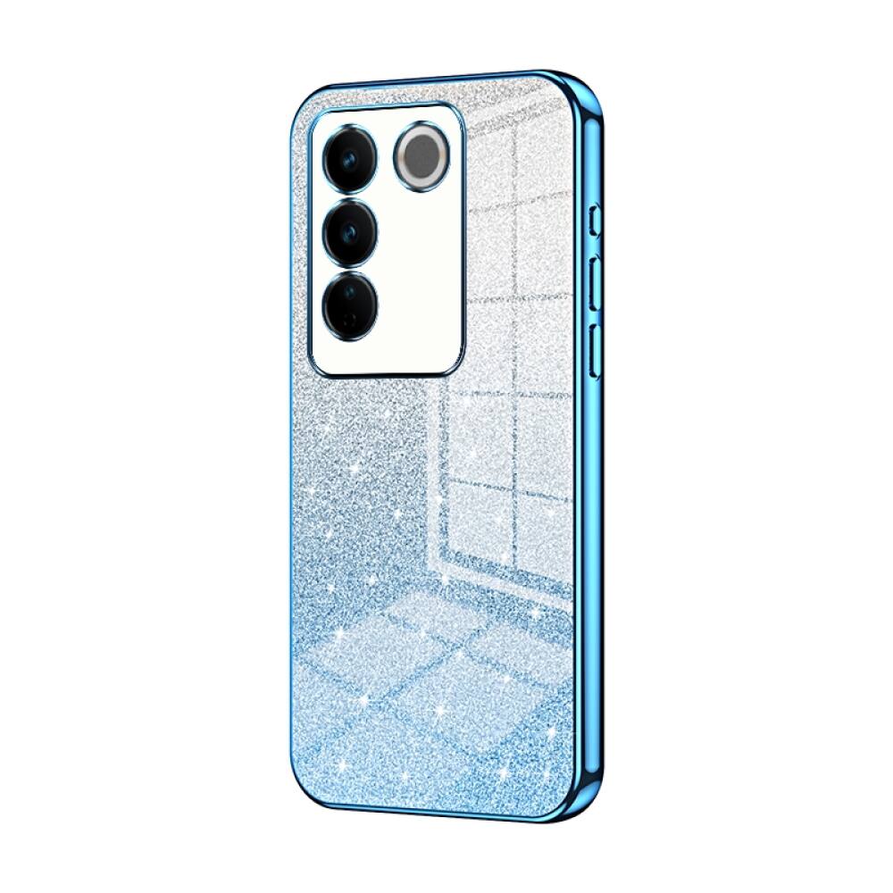 Vivo V27 Case Glitter Powder Shockproof - Sapphire blue