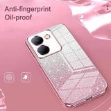 Vivo V27 Case Glitter Powder Shockproof - Silver