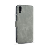 Huawei Y6 Pro Case DG MING Secure PU Leather Wallet - Grey