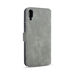 Huawei Y6 Pro Case DG MING Secure PU Leather Wallet - Grey