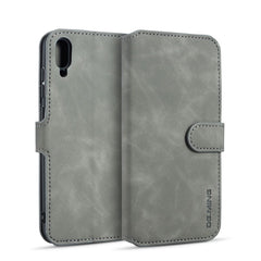 Huawei Y6 Pro Case DG MING Secure PU Leather Wallet - Grey