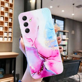 Samsung Galaxy A35 5G Case IMD Marble Pattern TPU - Pink Blue