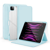 iPad Air 13 2024 Case 2-Fold Clear Acrylic PU Leather - Ice Blue