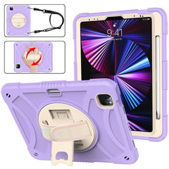 iPad Pro 11 2022/2021/2020 Case Shockproof With Pen Slot & Shoulder Strap - Purple