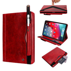 iPad Pro 12.9 2018 Case Crazy Horse Texture Multi-slot cards - Red