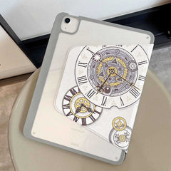 iPad Pro 12.9 2022/2021/2020 Case Painted Magnetic Split Leather - Time Clock