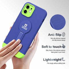 iPhone 12 Case With Small Tail Holder Made With TPU + PC - Blue