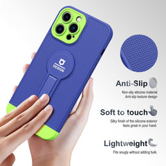 iPhone 12 Pro Max Case With Small Tail Holder - Blue+Green