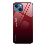 iPhone 13 Case Gradient Color Glass Shockproof - Red Black