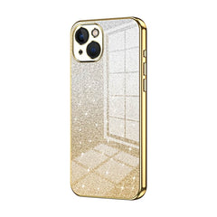 iPhone 13 Case Gradient Glitter Powder Electroplated - Gold