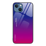 iPhone 13 Case Shockproof Gradient Color Glass - Purple Red