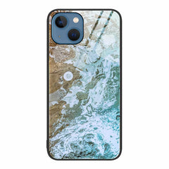 iPhone 13 Case Shockproof Marble Pattern Glass - Beach