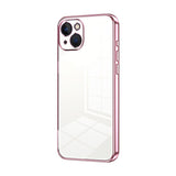 iPhone 13 Case TPU Transparent Plating Fine Hole - Pink