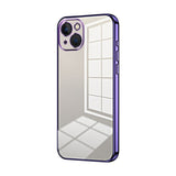 iPhone 13 Case Transparent Plating Fine Hole - Purple