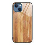 iPhone 13 Case Wood Grain Glass Protective - Yellow