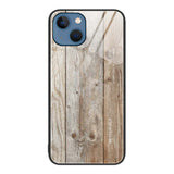 iPhone 13 Case Wood Grain Glass Shockproof - Grey