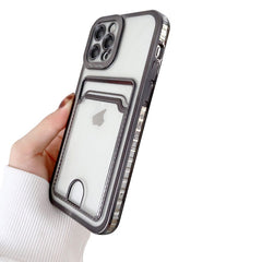 iPhone 13 Pro Case Electroplating Frame With Card Slot - Transparent