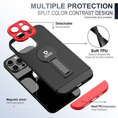 iPhone 13 Pro Max Case With Small Tail Holder - Black+Red