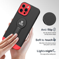 iPhone 13 Pro Max Case With Small Tail Holder - Black+Red