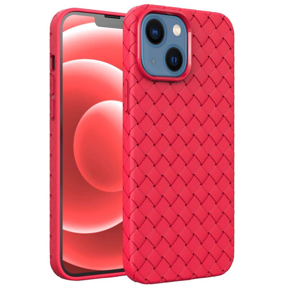 iPhone 14 Case BV Woven Made With TPU - Red