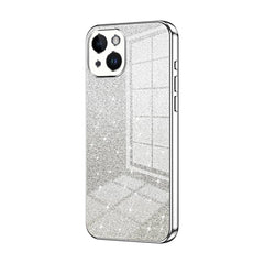 iPhone 14 Case With Gradient Glitter Powder Electroplated - Silver