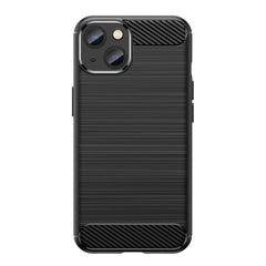 iPhone 14 Plus Case Brushed Texture Carbon Fiber - Black