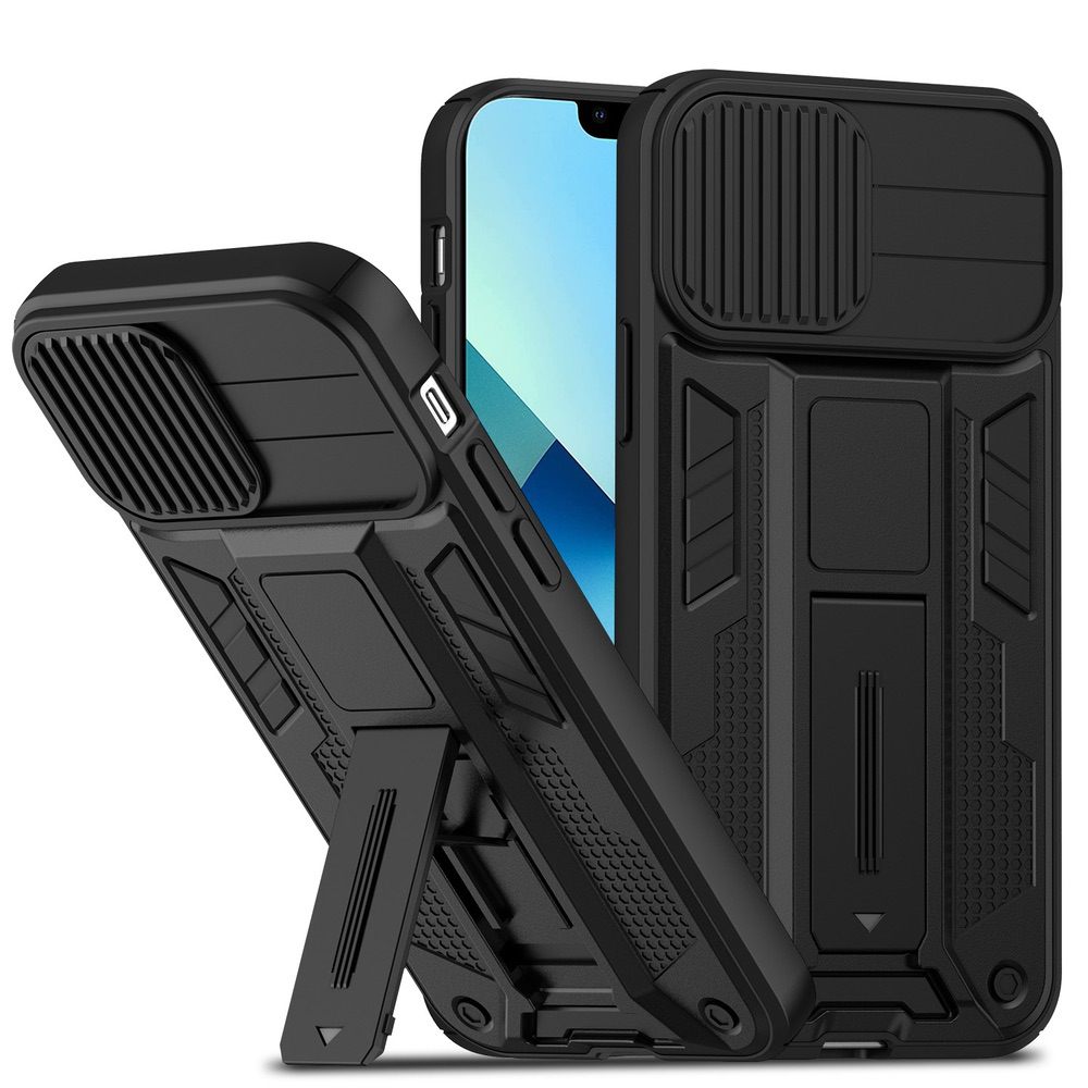 iPhone 14 Plus Case Sliding CamShield Magnetic & Kickstand - Black