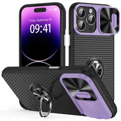 iPhone 14 Pro Case With Sliding Camshield Armor - Purple Black