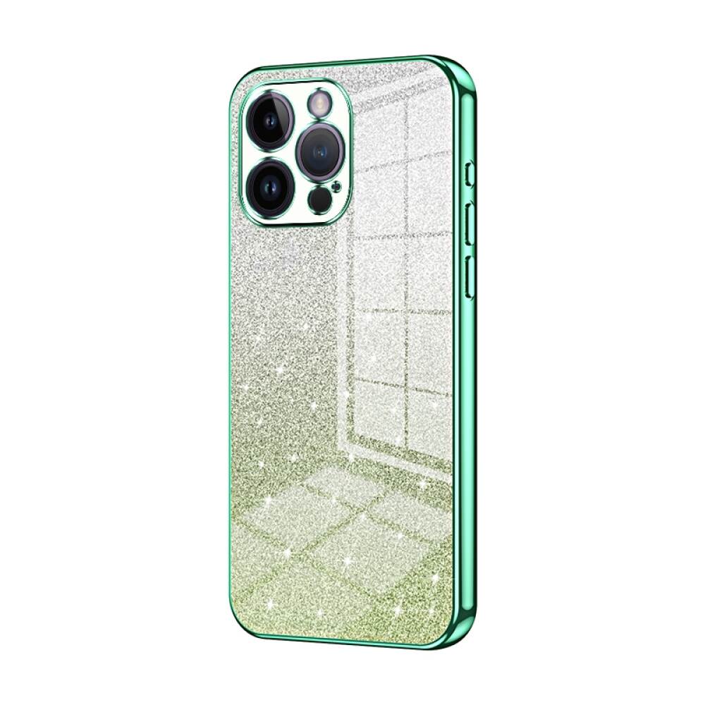 iPhone 14 Pro Max Case With Glitter Powder Shockproof - Green