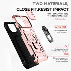 iPhone 14 Pro Max Case With Metal Ring Holder - Rose Gold