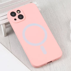 iPhone 15 Case MagSafe Magnetic Ring Made With Silicone - Pink