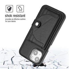 iPhone 15 Case PU Leather with Two Card Slots - Black