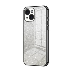 iPhone 15 Case With Gradient Glitter Powder Electroplated - Black