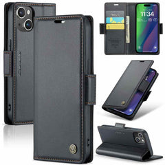 iPhone 15 Plus Case CaseMe 023 RFID Anti-theft PU Leather - Black