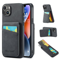 iPhone 15 Plus Case Fierre Shann With Five Card Slots - Black